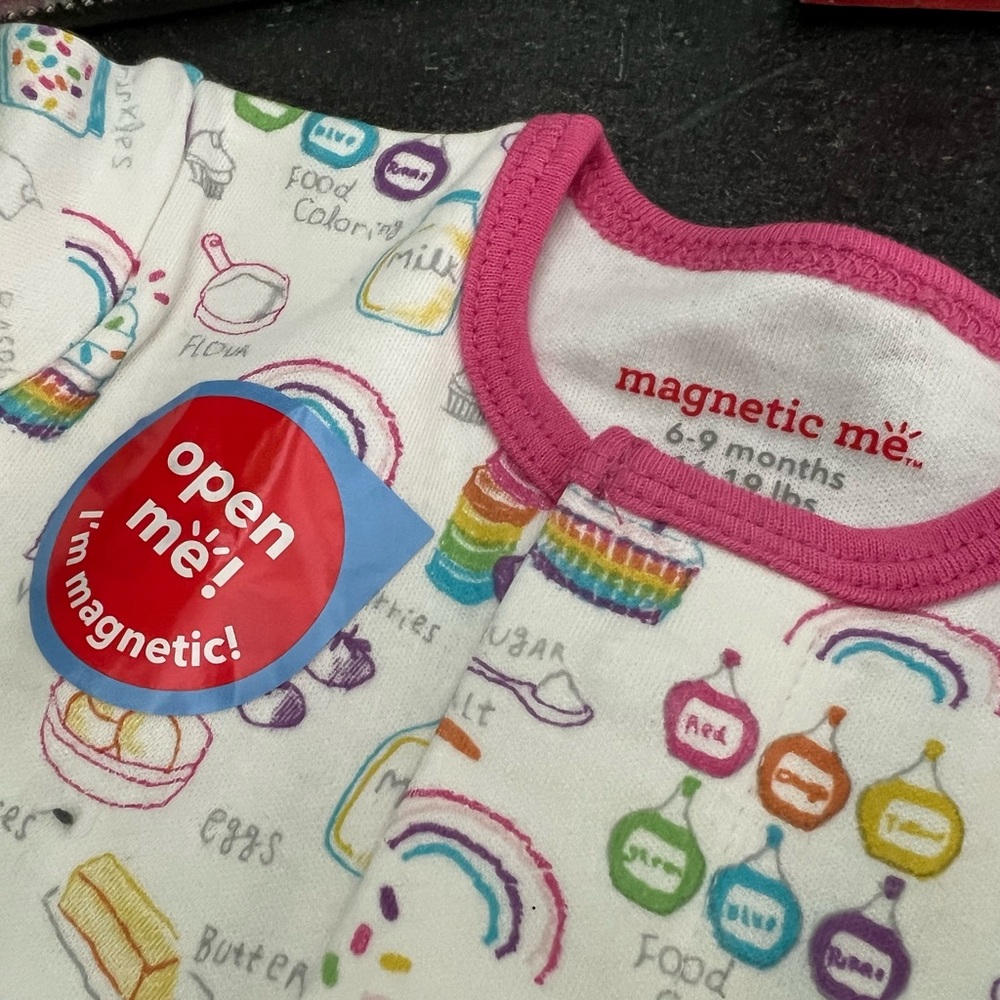 NWT Magnetic Me Baby Girl Rainbow & Sprinkles Romper 6-9 mo